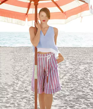 Выкройка: Широкие бермуды с отворотами