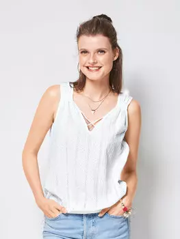 Выкройка: Топ с присборенными бретелями