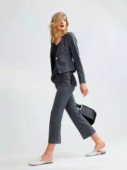 Выкройка: Укороченные брюки расклешенного силуэта