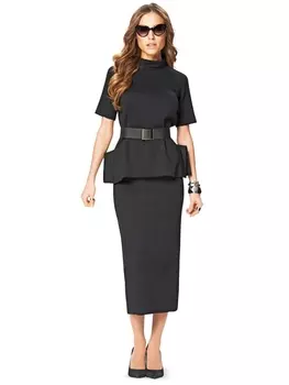 Выкройка: Водолазка с фигурными деталями и юбка