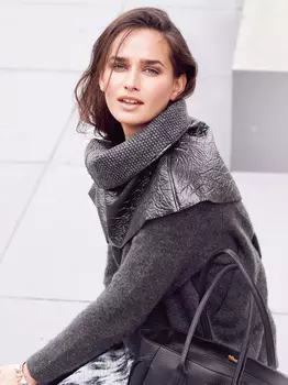 Выкройка: Воротник из вязаного полотна