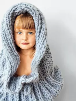 Выкройка: Вязаный капюшон