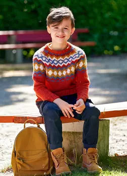 Выкройка: Вязаный пуловер для мальчика