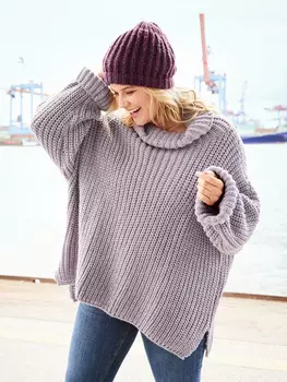 Выкройка: Вязаный свитер в стиле оверсайз