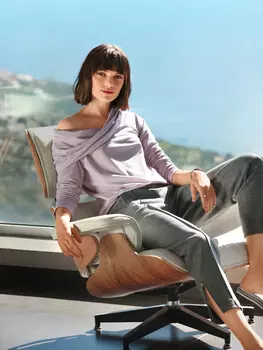 Выкройка: Зауженные брюки с фигурными листочками