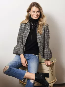 Выкройка: Жакет букле с баской