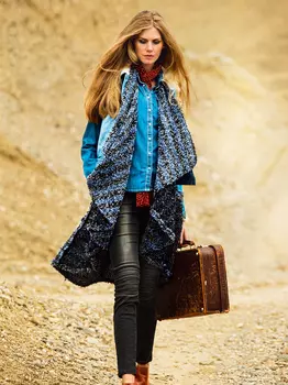 Выкройка: Жилет с большим шалевым воротником