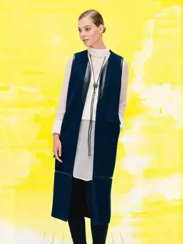 Выкройка: Жилет с кожаными деталями