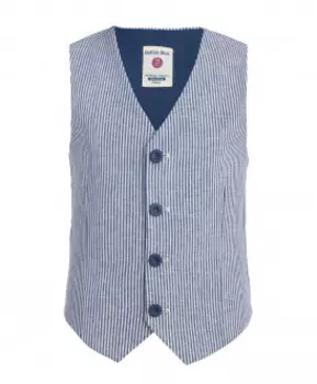 Бело-синий жилет в полоску Button Blue