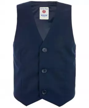 Синий классический жилет Button Blue
