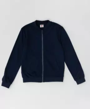 Синий трикотажный бомбер Button Blue
