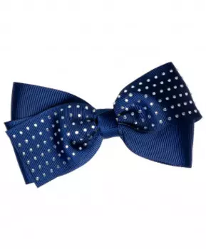 Синяя заколка с бантом в горошек Button Blue