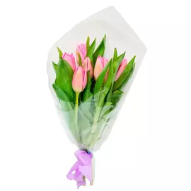 Букет из розовых тюльпанов 7шт