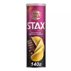 Чипсы ребрышки барбекю Lays Stax 140г