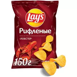 Чипсы рифленые со вкусом лобстера Лейз 150 г