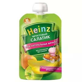 Детское питание пюре фруктовый салатик Хайнц 100г