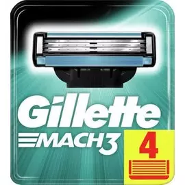 Для бритья сменные кассеты Gillette Mach3 4шт