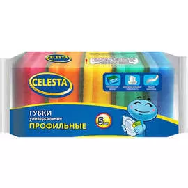 Губка для посуды профильные Celesta 5 штук