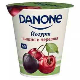 Йогурт вишня-черешня Danone 260г