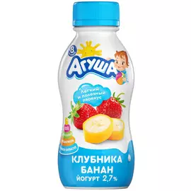 Йогурт клубника-банан Агуша 2,7% 200г