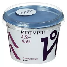 Йогурт традиционный Братья Чебурашкины 3,2-4,2% 200г