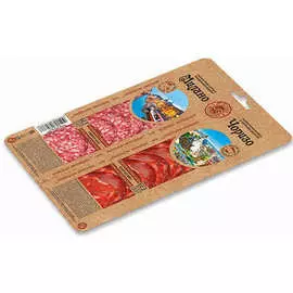 Колбаса сырокопченая чоризо и милано микс Иней 100г