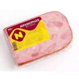 Колбасная ветчина мраморная Останкино 300г