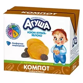 Компот курага-изюм-яблоко Агуша 200мл
