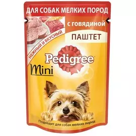 Корм для собак мелких пород паштет говядина Pedigree 80г