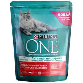 Корм для стерилизованных кошек сухой c лососем Purina One 750г