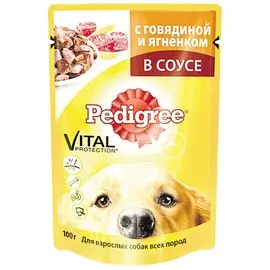 Корм для взрослых собак говядина и ягненок Pedigree 100г