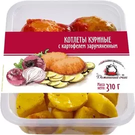 Котлета куриная с зарумяненным картофелем Домашний очаг 335г