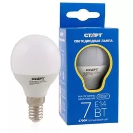 Лампа светодиодная шар Старт Eco Led 7Вт Е14