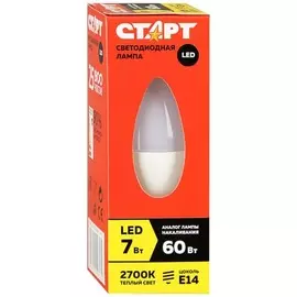 Лампа светодиодная свеча теплый свет Старт Eco Led 7Вт Е14