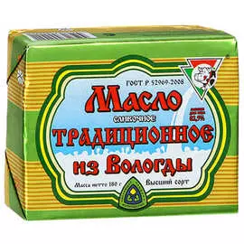 Масло традиционное сливочное Из Вологды 82,5% 180г