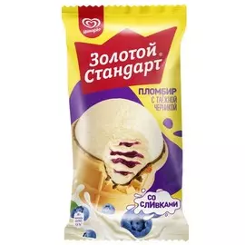 Мороженое пломбир черника Золотой Стандарт 89г