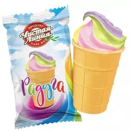 Мороженое пломбир в вафельном стаканчике Радуга 90г