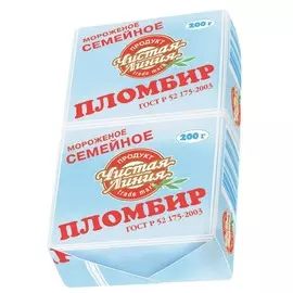 Мороженое пломбир ванильный Чистая Линия 200г
