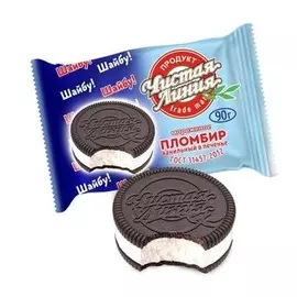 Мороженое пломбир ванильный в шоколаде печенье Шайба 90г
