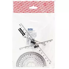 Набор для черчения линейка 15см + треугольник 2шт + транспортир