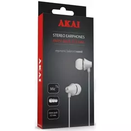 Наушники с микрофоном белые Akai HD-619W