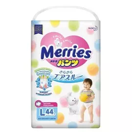 Подгузники-трусики Merries L 9-14кг 44шт