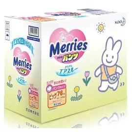 Подгузники-трусики Merries XL 12-22кг 76шт