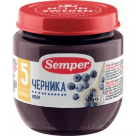 Пюре черника с 5 месяцев Semper 125г