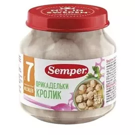 Пюре фрикадельки кролик Semper 125г