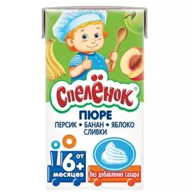 Пюре персик банана яблоко сливки Спелёнок 125г