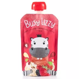 Пюре яблоко, банан, клубника, чернослив Busy Lizzy 100г