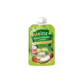 Пюре яблоко-клубника 5 злаков Хайнц 90г