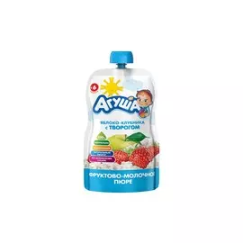 Пюре яблоко-клубника-творог Агуша 90г