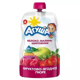Пюре яблоко малина и шиповник Агуша 90г